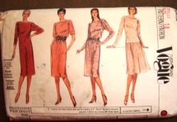 7899 VOGUE PULLOVER DRESS DROP WST/POCKETS OR NOT PATTERN 14